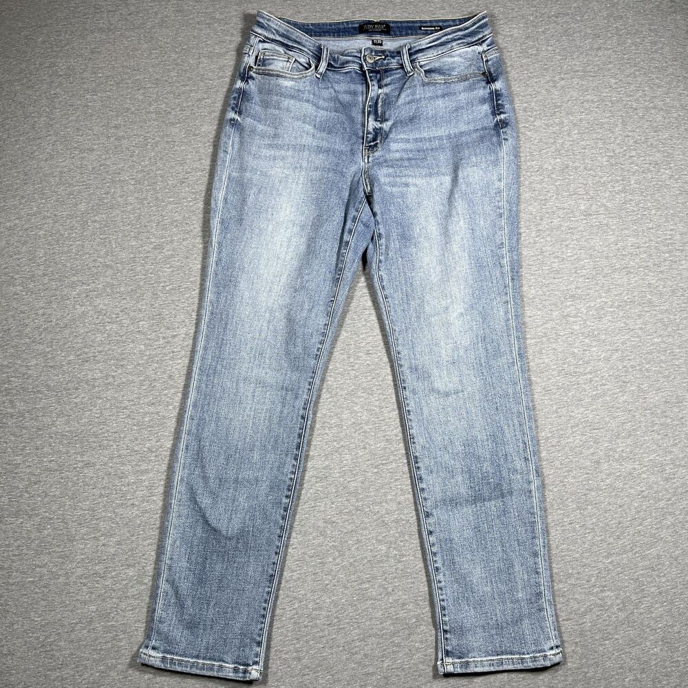 Judy Blue Jeans Womens 11/30 Blue Boyfriend Fit Mid Rise Light Wash Relaxed